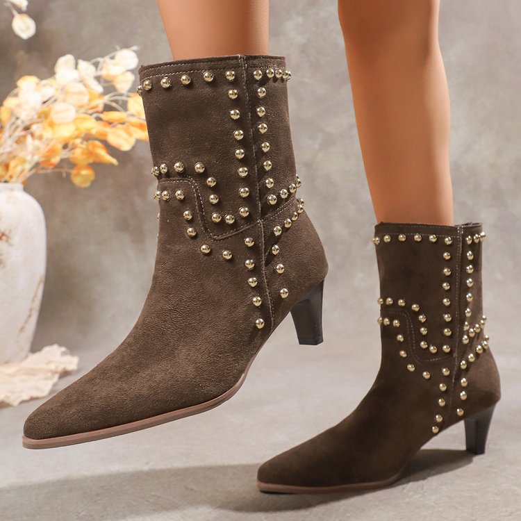 Suede Pointed Toe Ankle Boots, picture 4 of 4