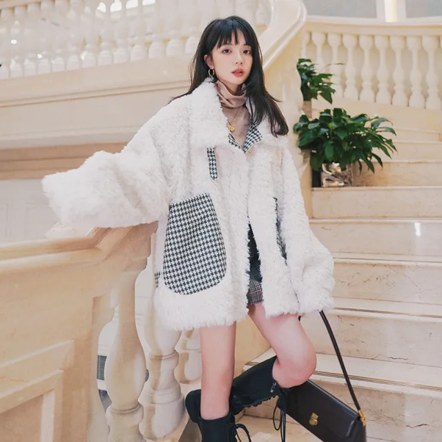 Autumn And Winter Thick Fur Lamb Plush Jacket White - Shop at LoveMi
