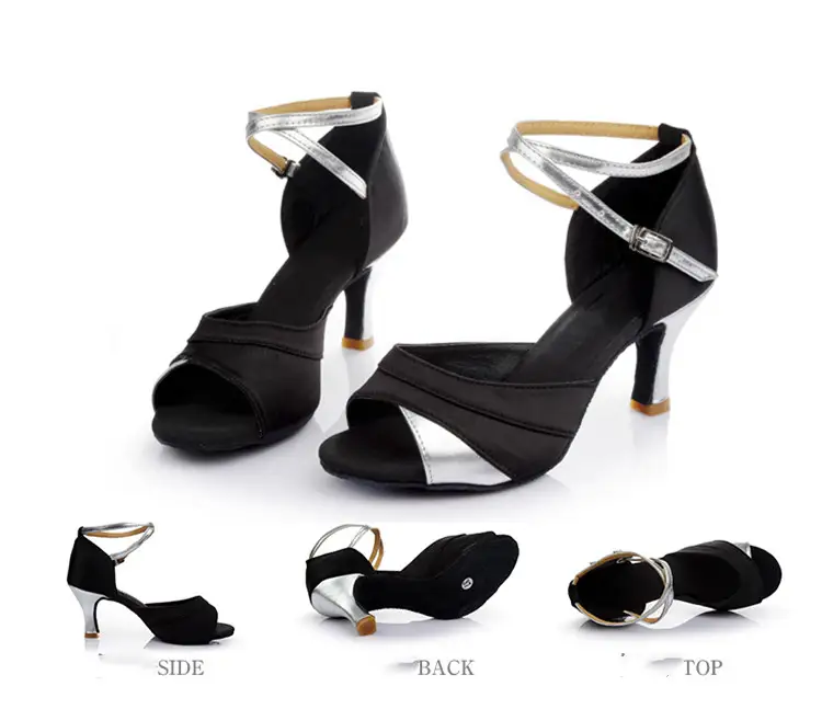 New Splicing Mid-high Heel Latin Dance Shoes
