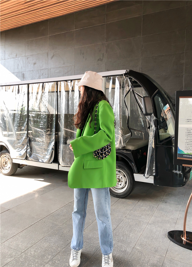 Green Loose Suit Fashionable Slim Coat