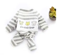 Pet Soft And Comfortable Home Clothes Small Dog Pyjamas Base Coat - Three Grey Dogs - View 1