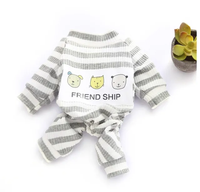 Pet Soft And Comfortable Home Clothes Small Dog Pajamas Base Coat Three Grey Dogs - Shop at LoveMi