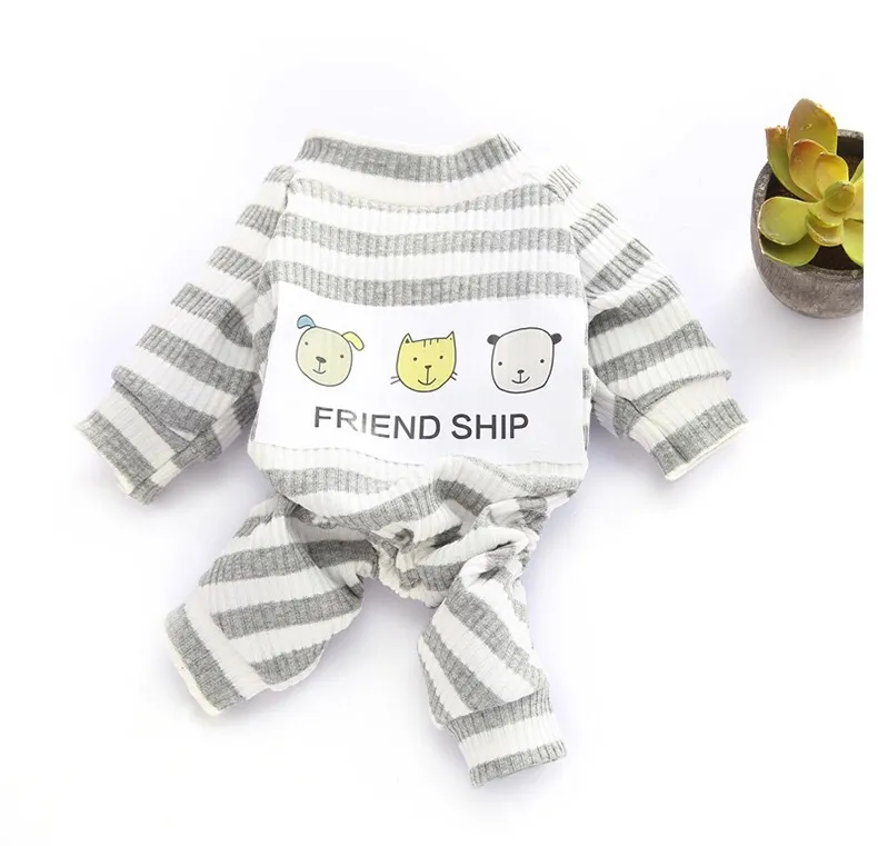 Pet Soft And Comfortable Home Clothes Small Dog Pajamas Base Coat - Three Grey Dogs