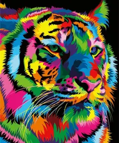Animal Diamond Painting Lion Tiger Cat Dog Complete Cross Kit - Square - View 1