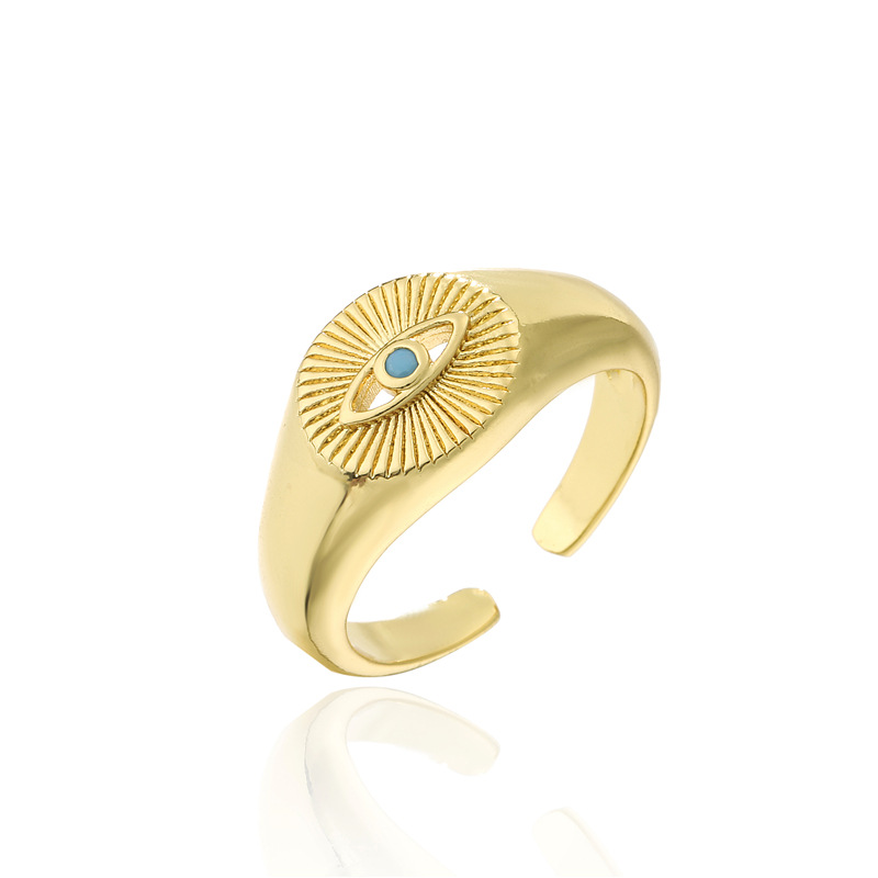 18K Gold Plated Copper Eye Shaped Ring