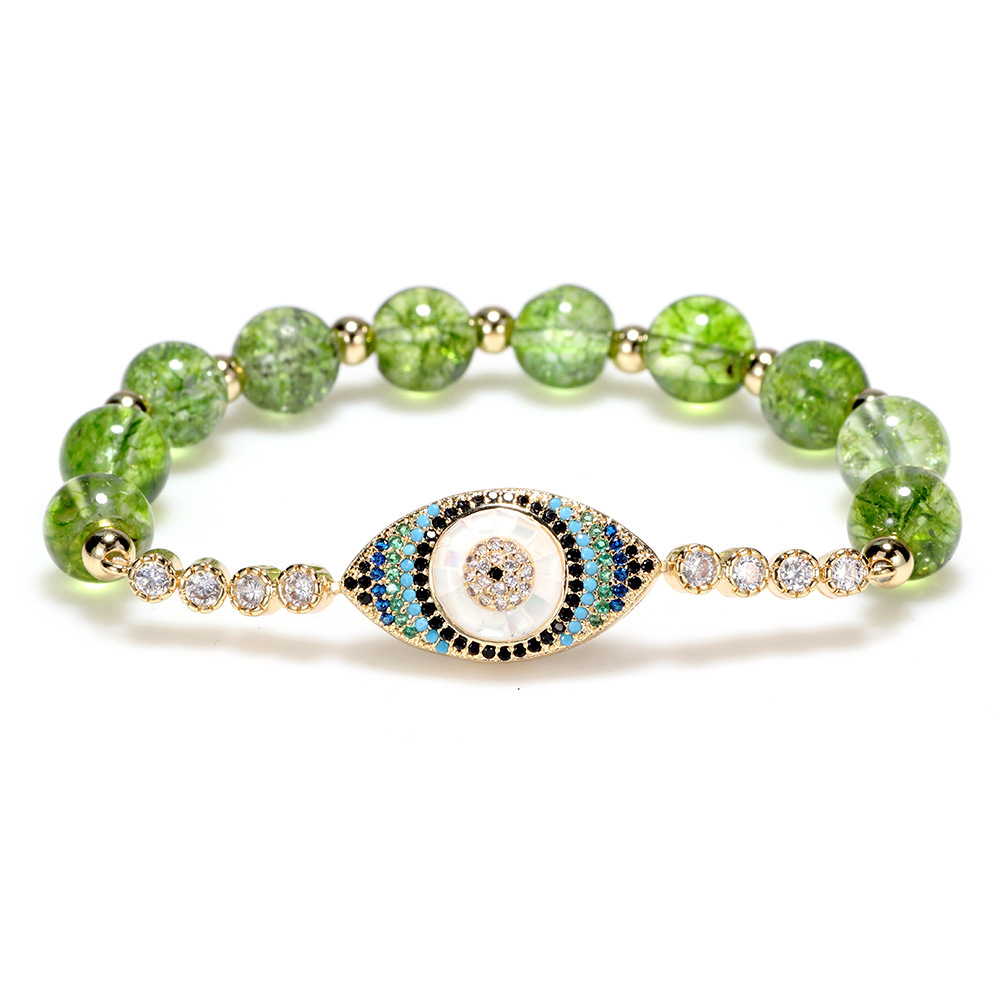 Women's Elegant Peridot Zircon Alloy Bracelet