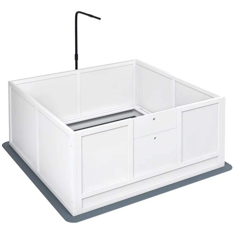 Whelping Box For Puppies With Pee Pad, Pig Rail, Adjustable Door For Small, Medium & Large Breed Dogs Birth,