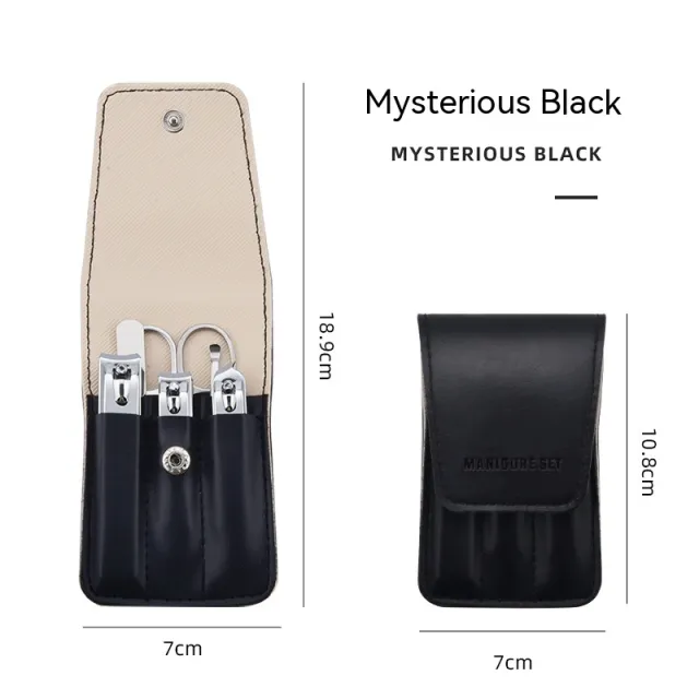 Stainless Steel Nail Clippers 6 piece Set Black - Shop at LoveMi