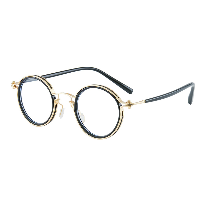 Title 1, Round Frame Myopia Retro Plain Mirror