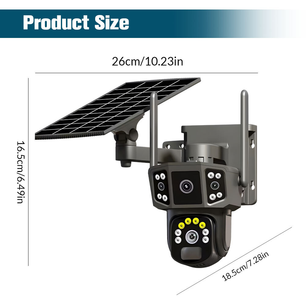 Outdoor Solar Security Camera Wifi Solar Battery CCTV Surveillance Wireless UK