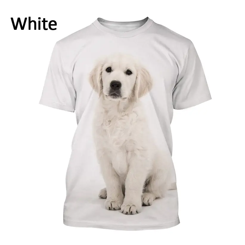 Men's And Women's Casual Golden Retriever 3D Printing T-shirt Fashion Short Sleeve