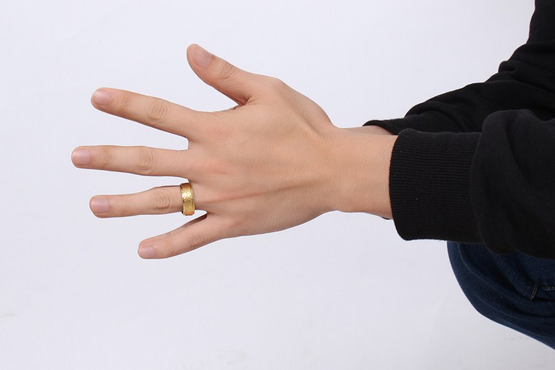 8MM Tungsten Steel Ring Gold And Blue Men's Ring