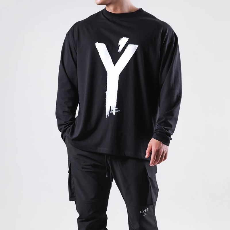 Men's Loose Casual Round Neck Pullover Long Sleeve T-shirt