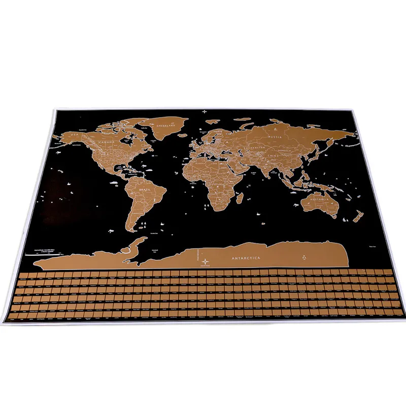 Personalized Black Scratch Off Art World Map Poster Decor Large Deluxe Poster Edition Travel – image 5