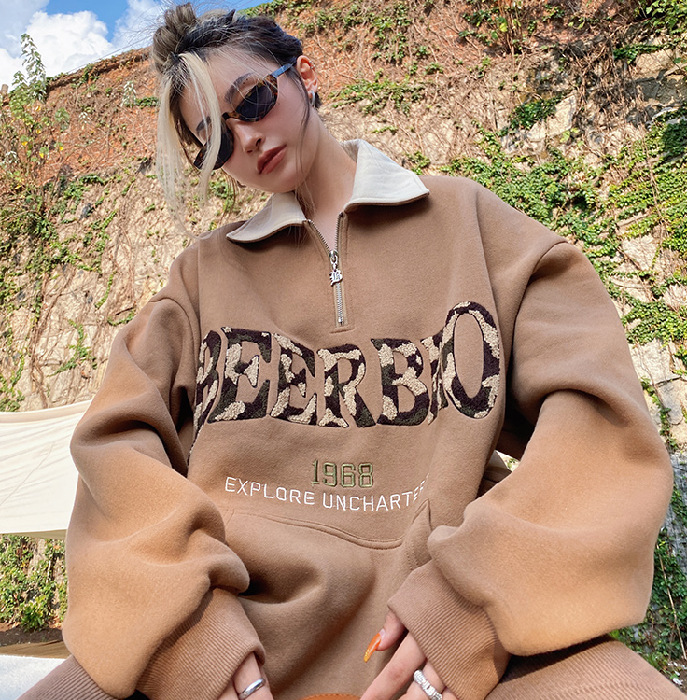 Ladies Embroidered Street Style Long-sleeved Top