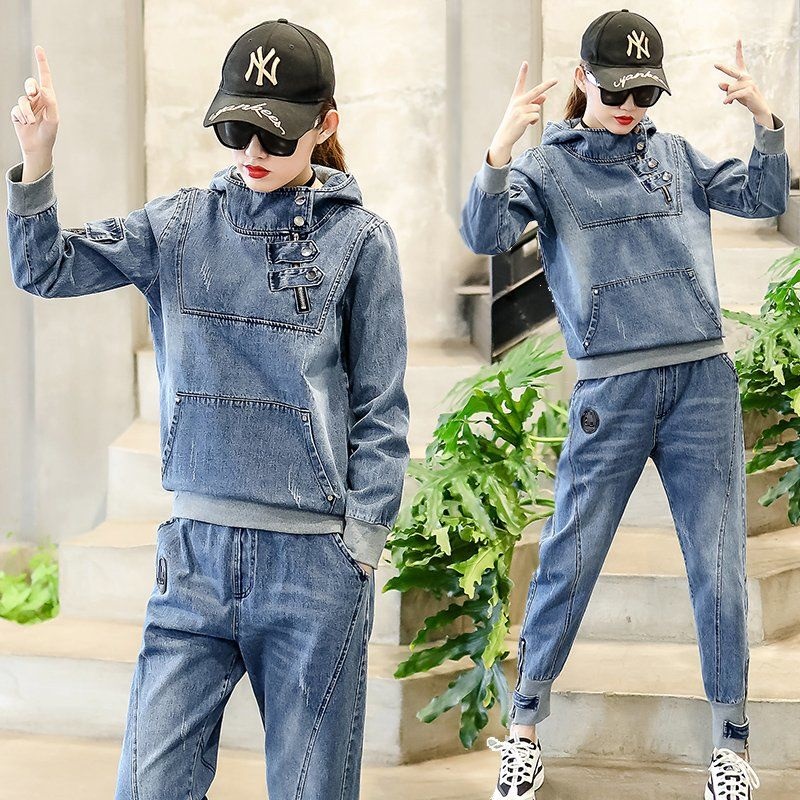 Cowboy Suit Female Casual Fashion Western Style Two-piece Set