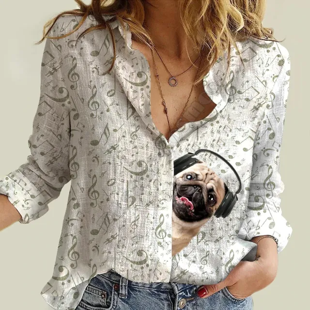 Printed Long Sleeve Shirt Female 2 Style 4Xl - Shop at LoveMi