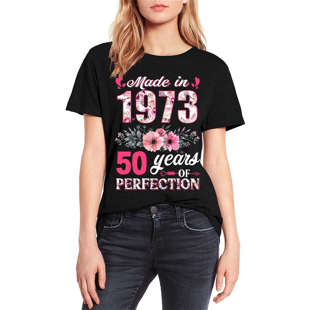 Title 2, Womens Retro 1973 Floral Printed T-shirt, a co...