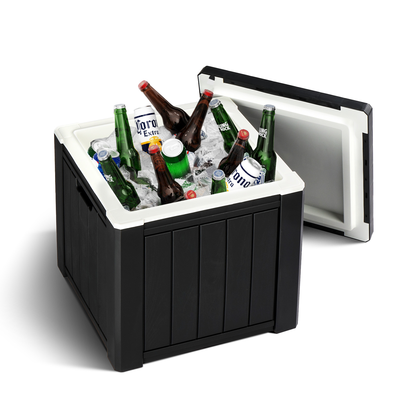 Allon Cooler Side Table, Multi-purpose Ice Cooler Outdoor Cocktail Side - Image 1 of 10
