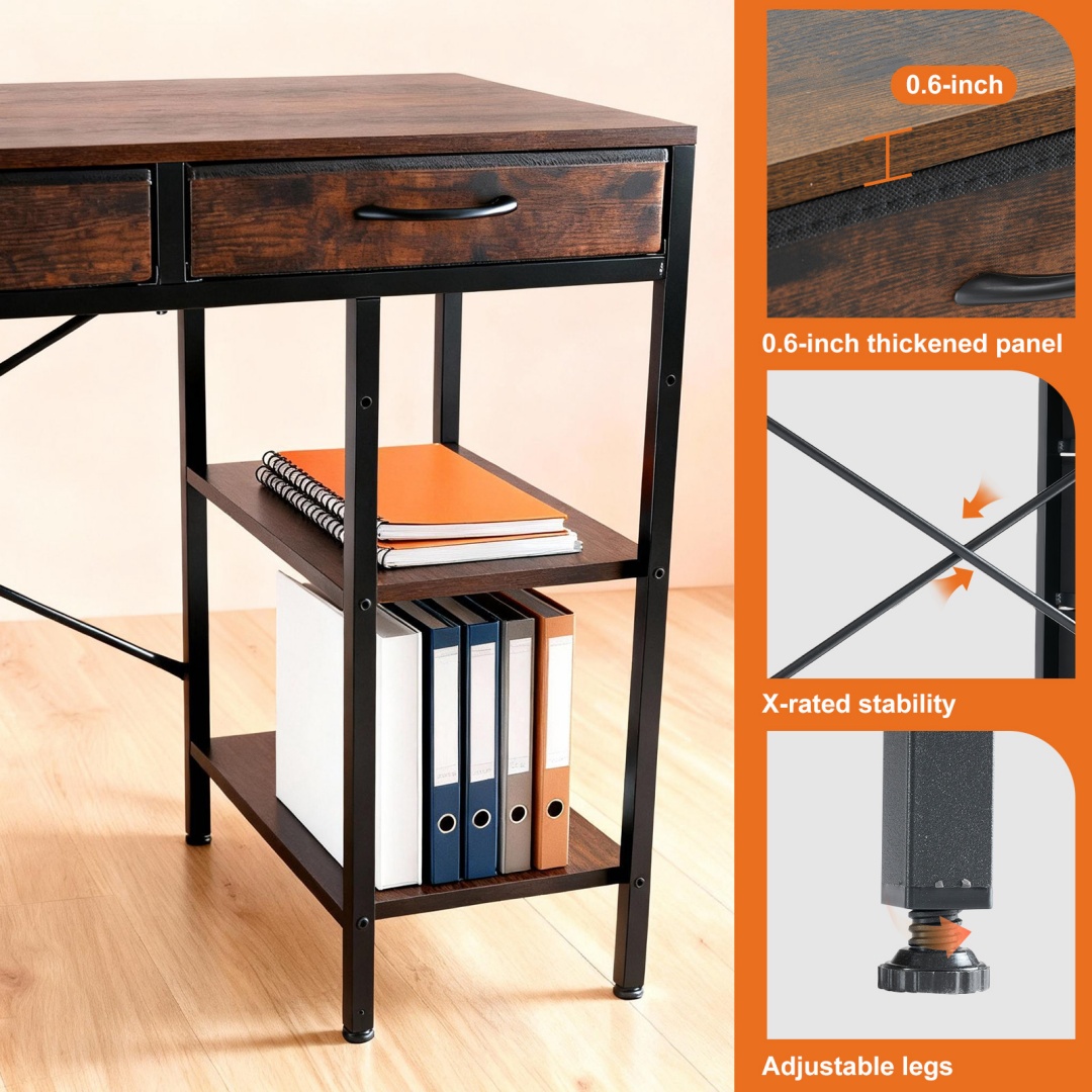 55-inch Computer Desk With 6 Drawers image 6