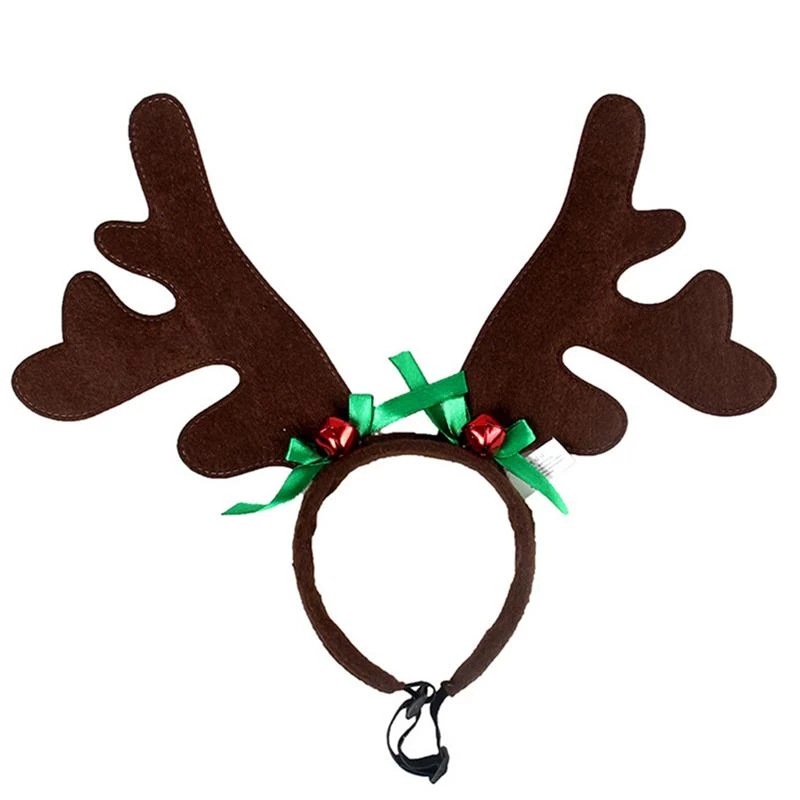 Title 12, Christmas Pet Headdress Dog Adjustable Elk Bell...