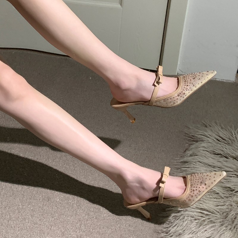 Mesh Rhinestone Kitten Heels, picture 2 of 4