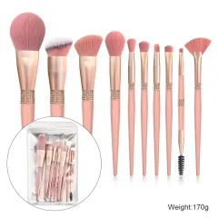 Premium Makeup Brush Set Soft Hair Eyeshadow - Silver Bag - View 1