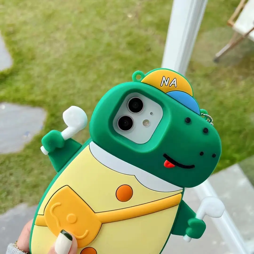 Funny Dinosaur Lifting Headphones Anti-fall Phone Case