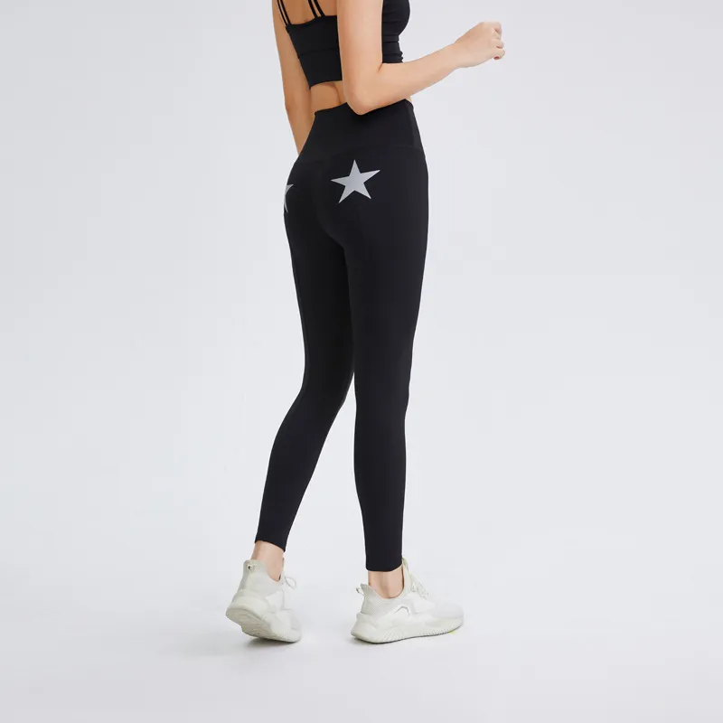 Women's Tight Elastic Hip-lifting Yoga High-waist Sports Quick-drying Pants - Black