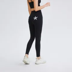 Women's Tight Elastic Hip-lifting Yoga High-waist Sports Quick-drying Pants - Black - View 1