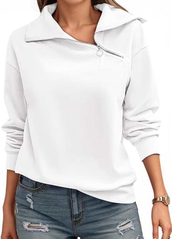 Women’s zipper turtleneck pullover sweatshirt
