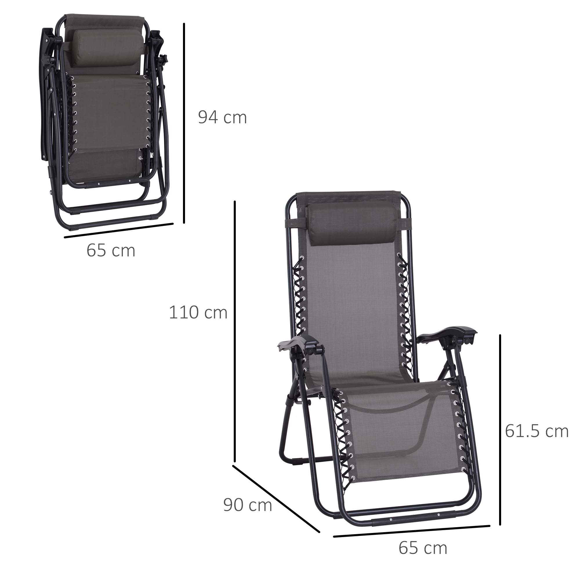 Zero Gravity Chair, Metal Frame, Teslin Fabric, Outdoor Folding Lounge — image 7