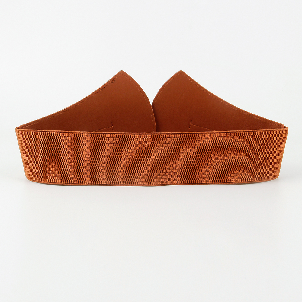 Waist seal female waist decoration shirt dress with a sense of high-grade belly cover fan-shaped buckle high elastic network red