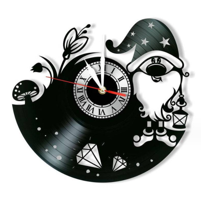 Christmas Acrylic Mirror Stickers Gramophone Record Creative Wall Clock