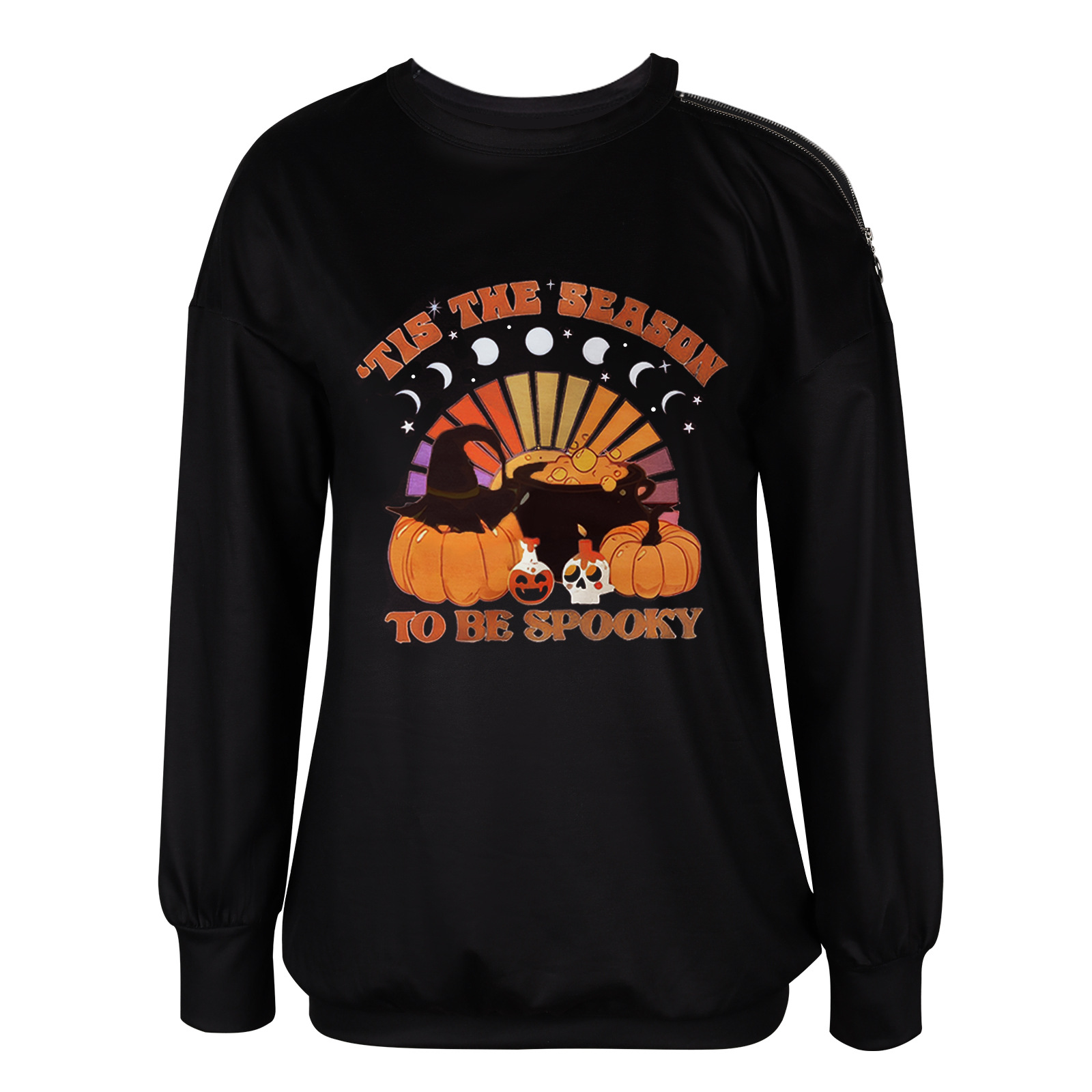 Women's Halloween Crew Neck Long Sleeve Sweatshirt