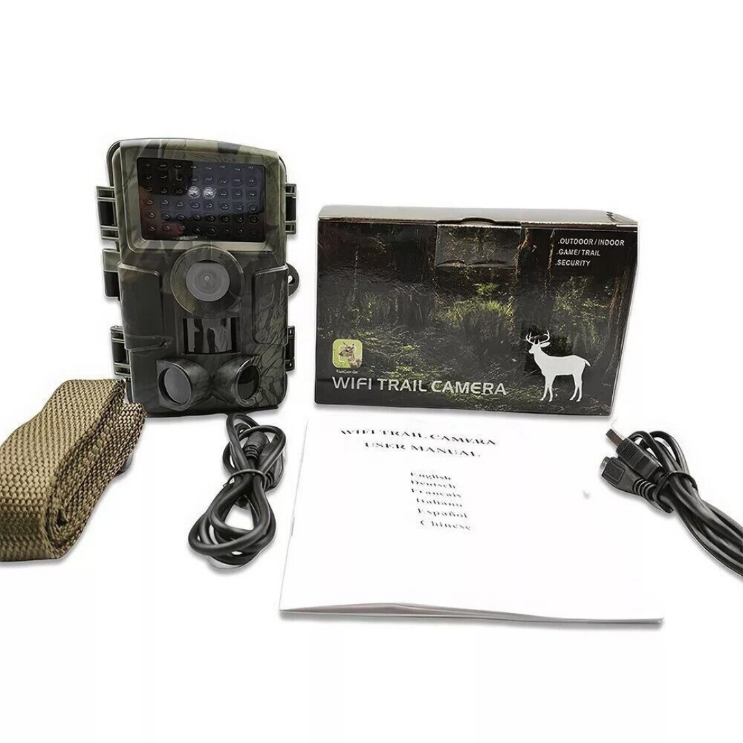64GB 60MP Wildlife WIFI APP Trail Camera 4K Night Vision Outdoor Hunting Camera