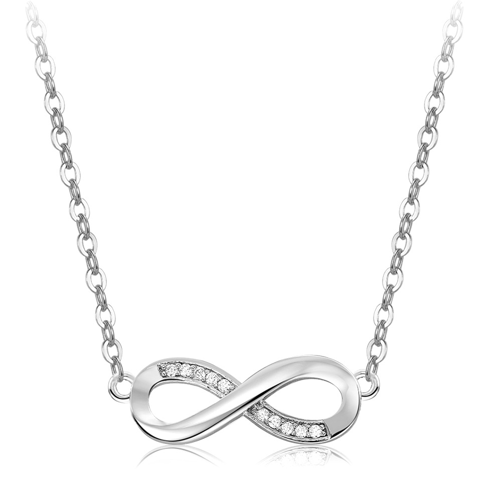 Fashion Crystal Necklace Zircon Lucky 8 Necklace