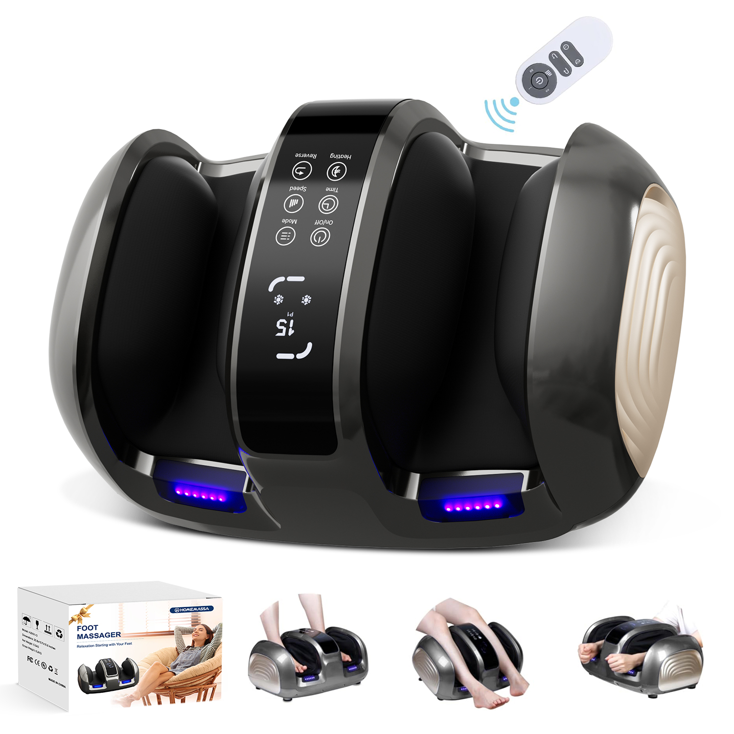 3D Foot & Calf Massager With Heat - 4 Auto Programs & Adjustable Intensity For Full Relaxation - Image 1