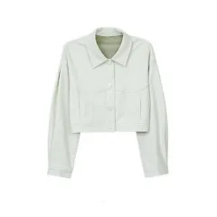Short Leather Jacket New Vintage Women's Fashion - White - View 1