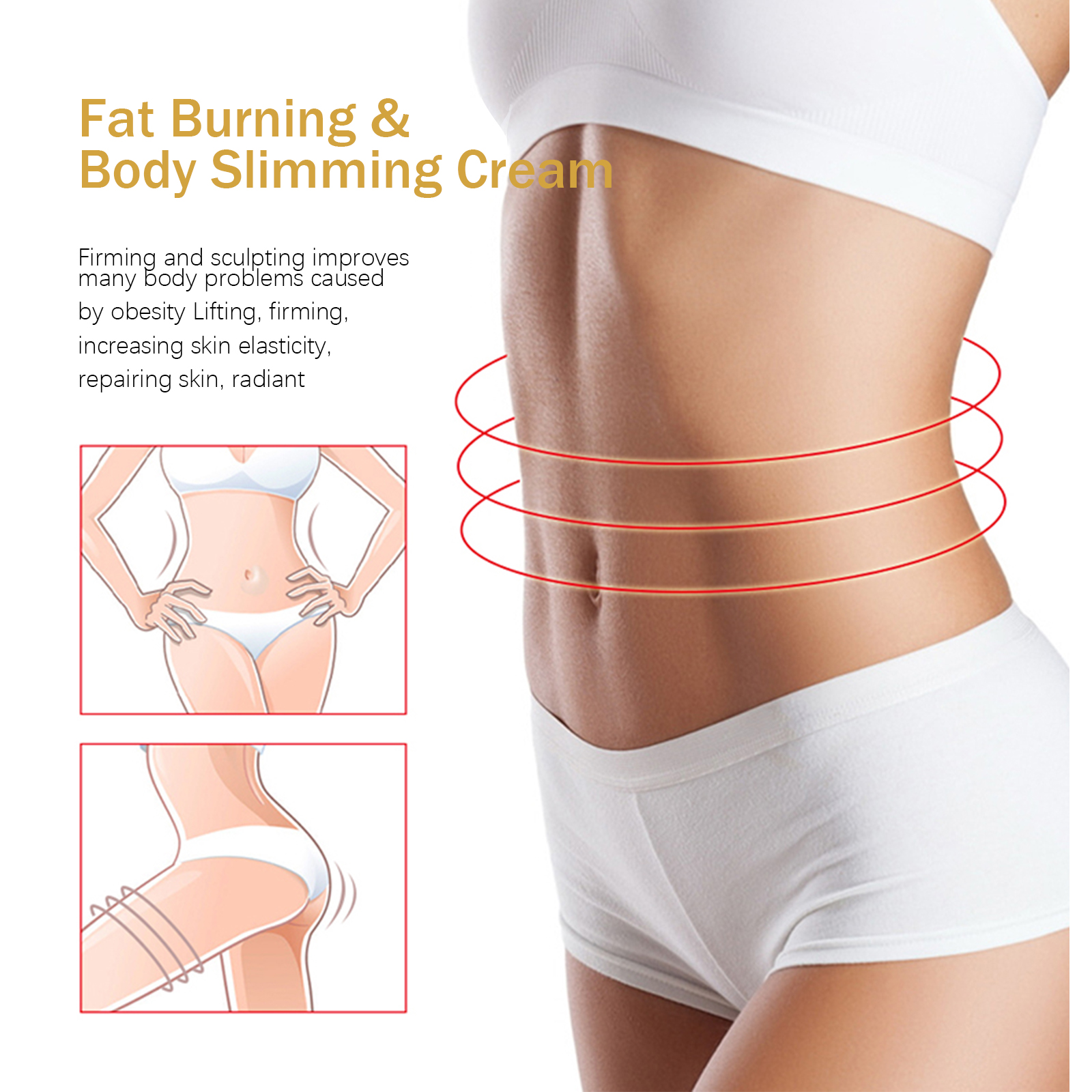 Ginger Slimming Body Cream, Anti-Cellulite Firming Fat Burning Massage Lotion For Shaping Waist, Belly, Thighs, 50g — foto 2