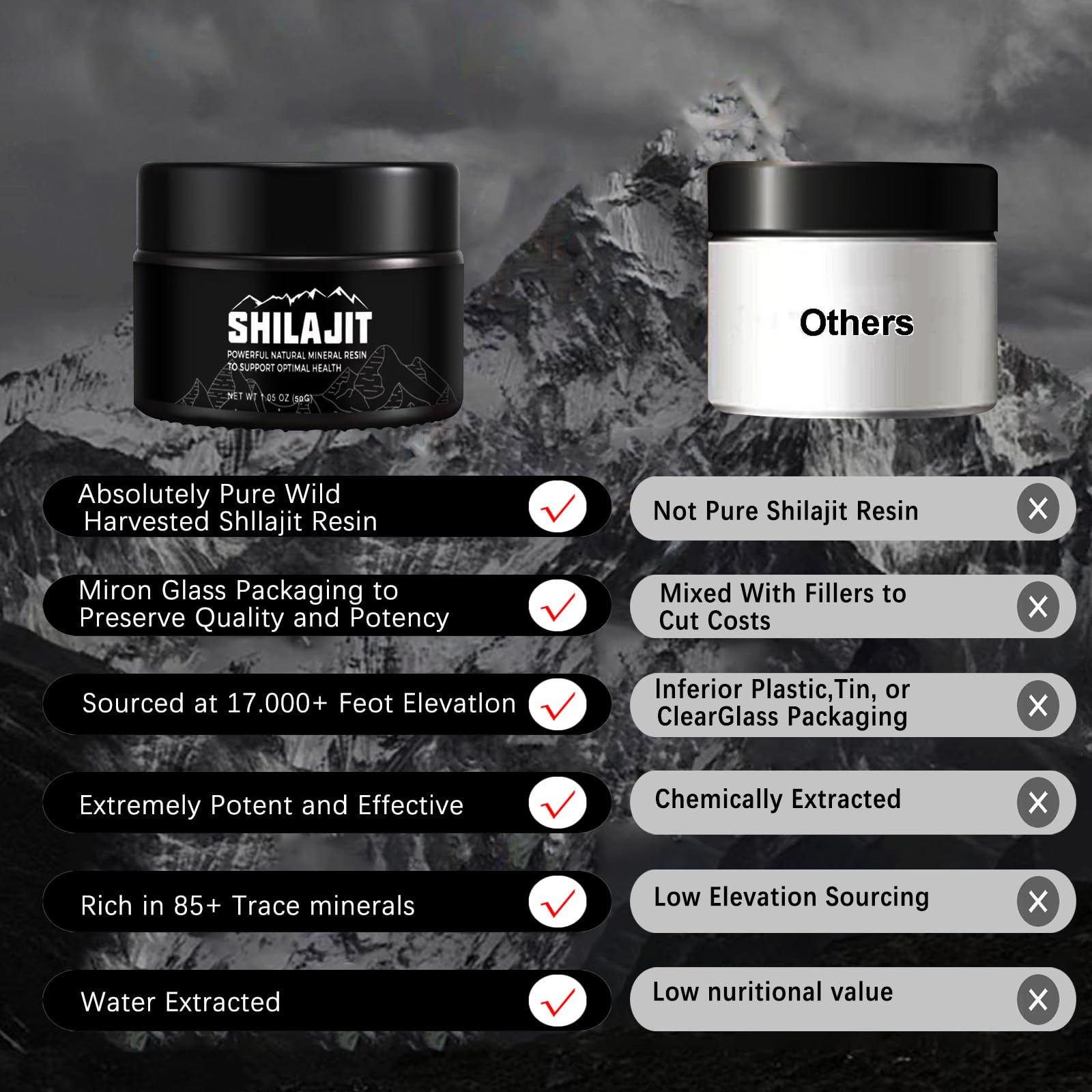 Shilajit Pure Himalayan 50 Grams Natural Organic Shilajit Resin Golden Grade Shilajit Supplement for Men and Women with 80 Trace Minerals and Fulvic Acid for Energy Immune Support