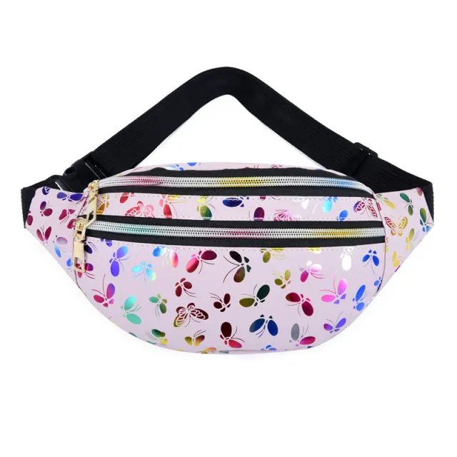 Multifunctional Lady Mobile Phone Fashion Double Zipper Waist Bag Pink - Shop at LoveMi