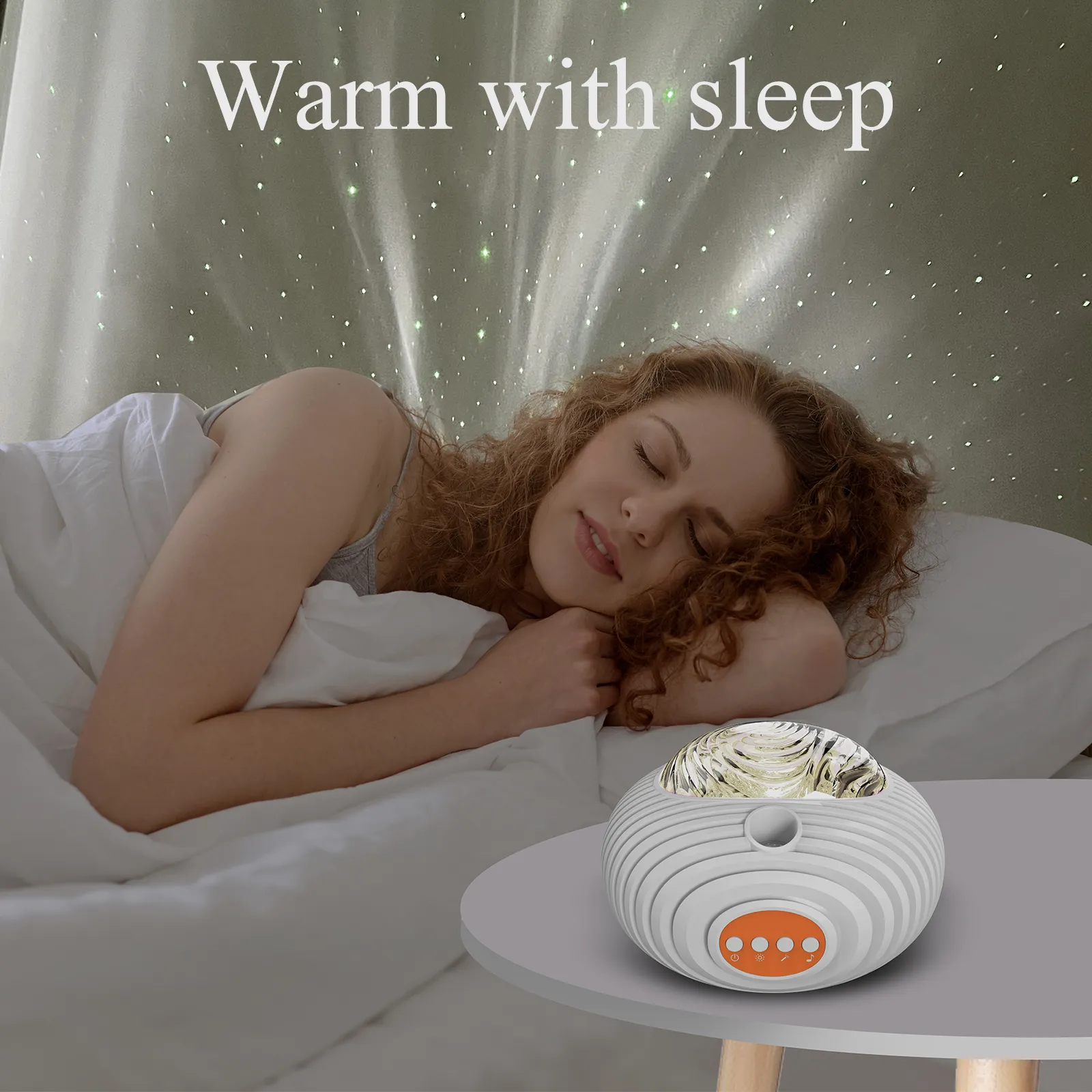 New Double Effect Northern Lights Projector Lamp Milky Way Atmosphere Lamp Starry Sky Lamp White Noise Projector Lamp With Rometes – image 4