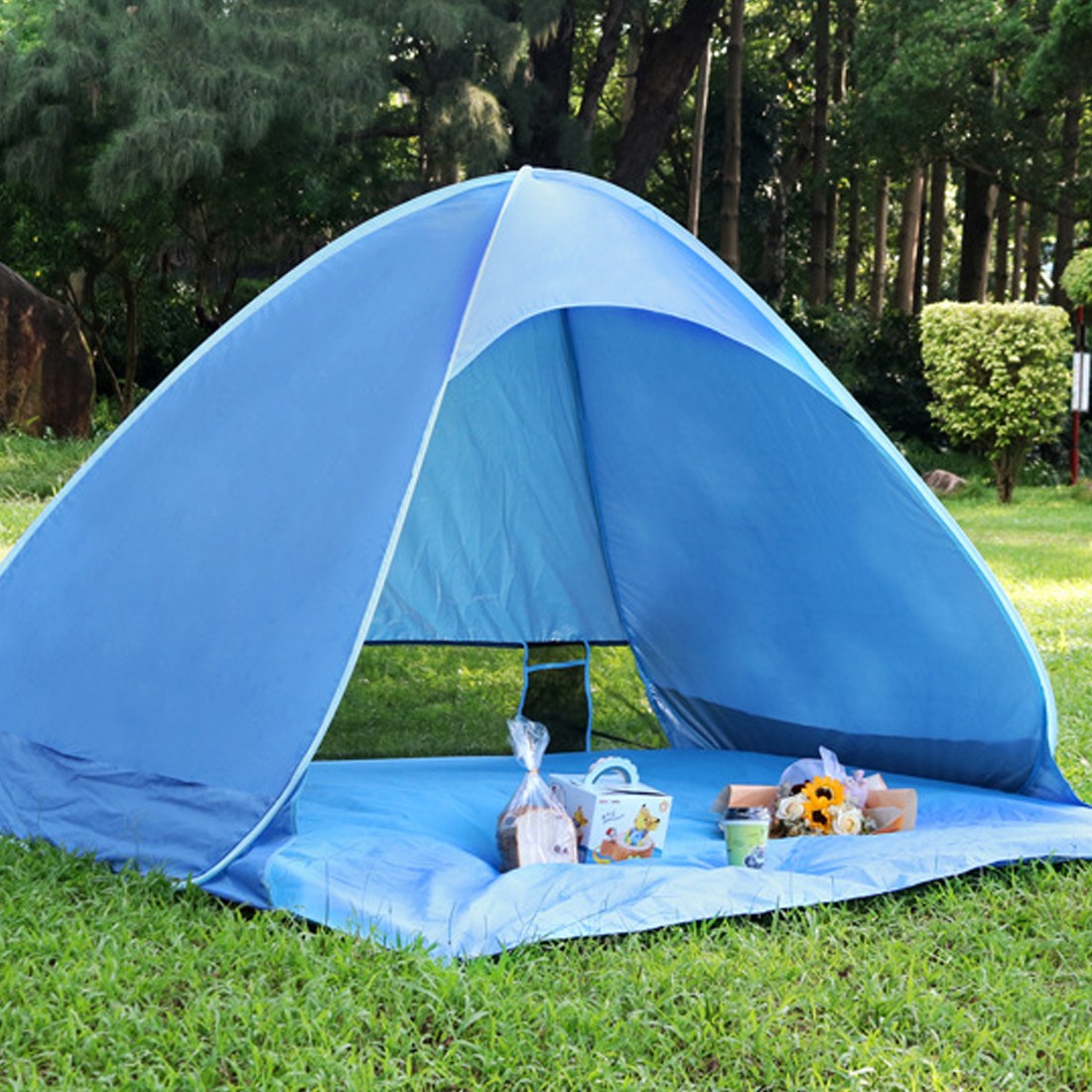 Pop-Up Beach Tent Uv-Resistant & Waterproof Sun Shade Shelter For Camping
