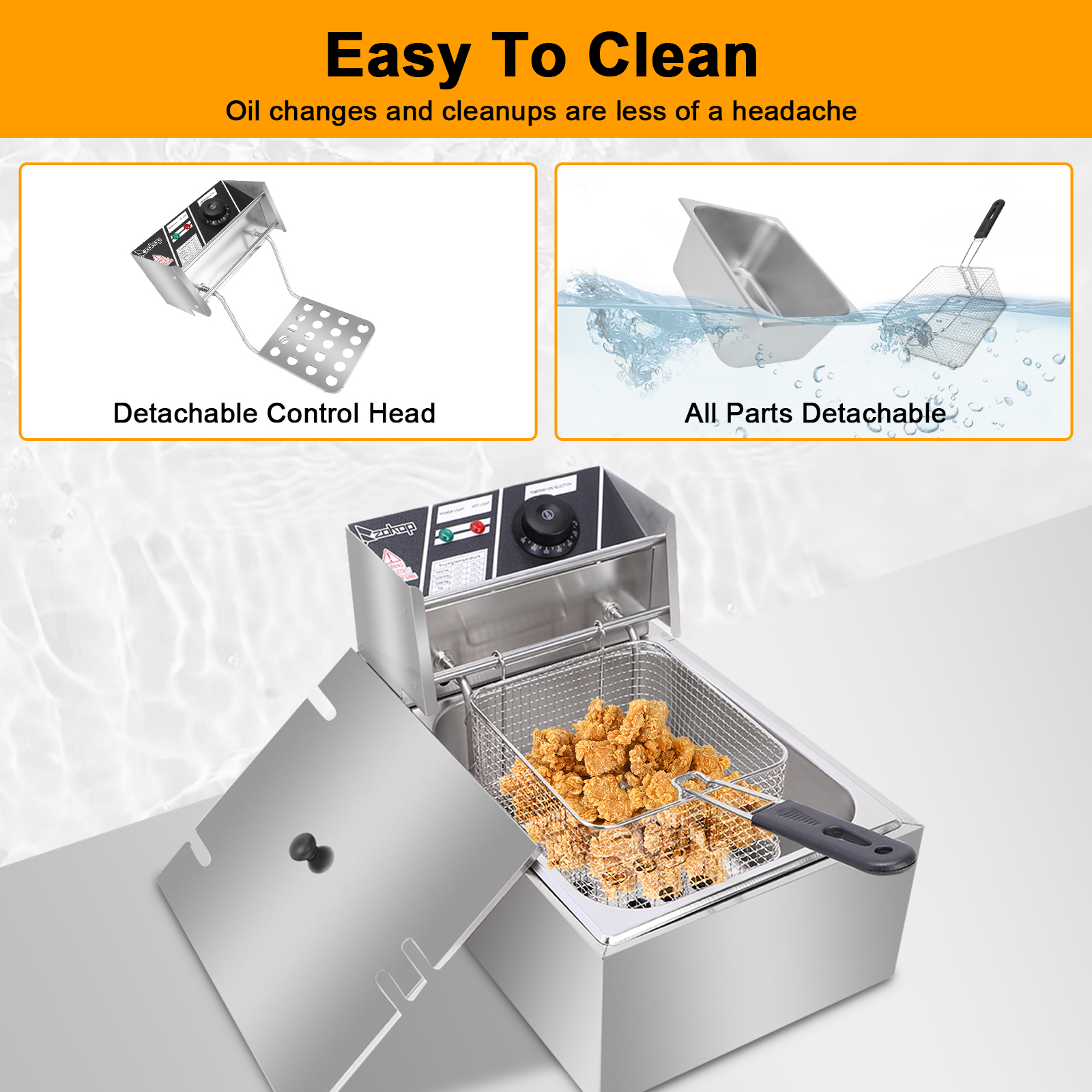 Electric Fryer Silver Stainless Steel Single Cylinder - Image 20