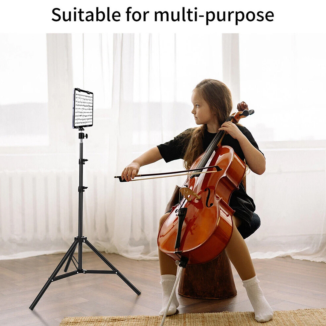 NEW 79 2m Tablet Floor Stand Tripod Stable Phone Holder Mount 4-10.6 Smartphone — image 6