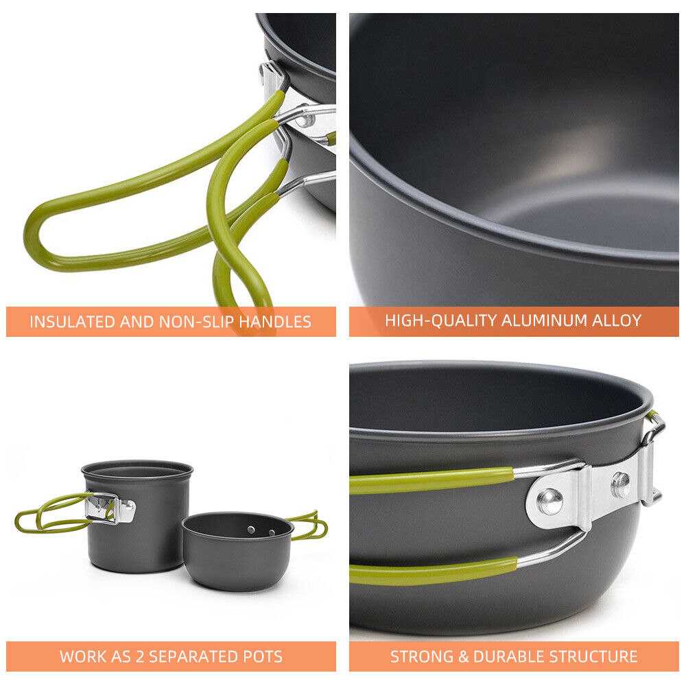 Outdoor Portable Camping Cookware Set Hiking Cooking Pot Gas Stove Tableware Kit, photo 7