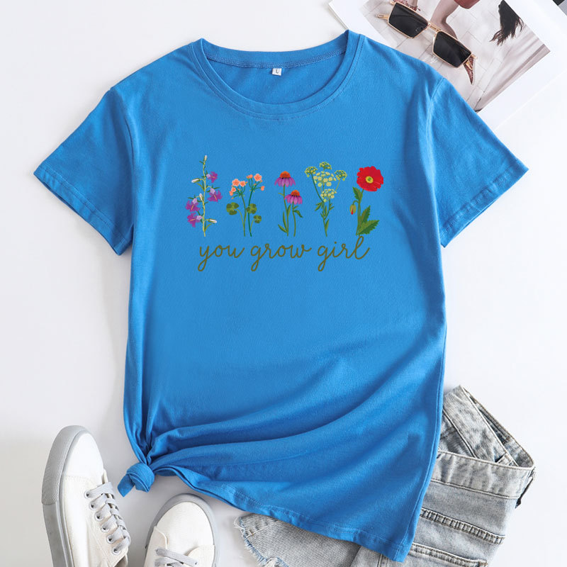 Title 14, T-shirt femme imprimé mode coton col rond manch...