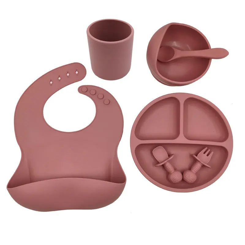 Baby Cutlery Set Silicone Bib Cup Spoon