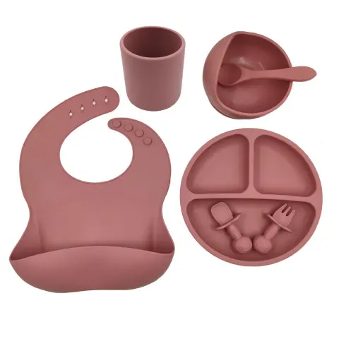 Baby Cutlery Set Silicone Bib Cup Spoon